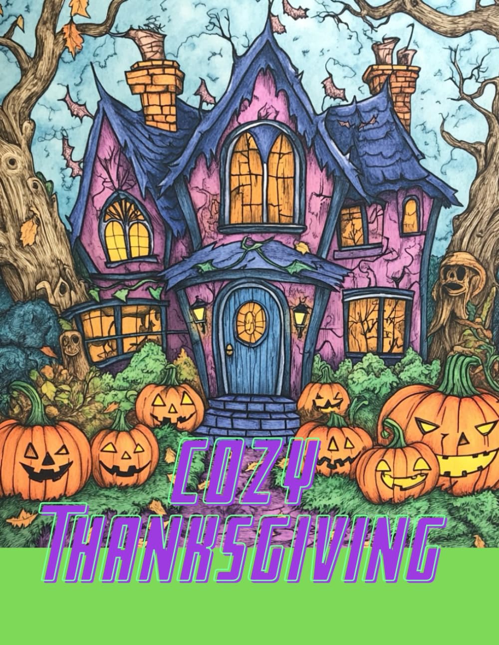 Bold&easy cozy Thanksgiving: Coloring book for kids and adults 220 pages
