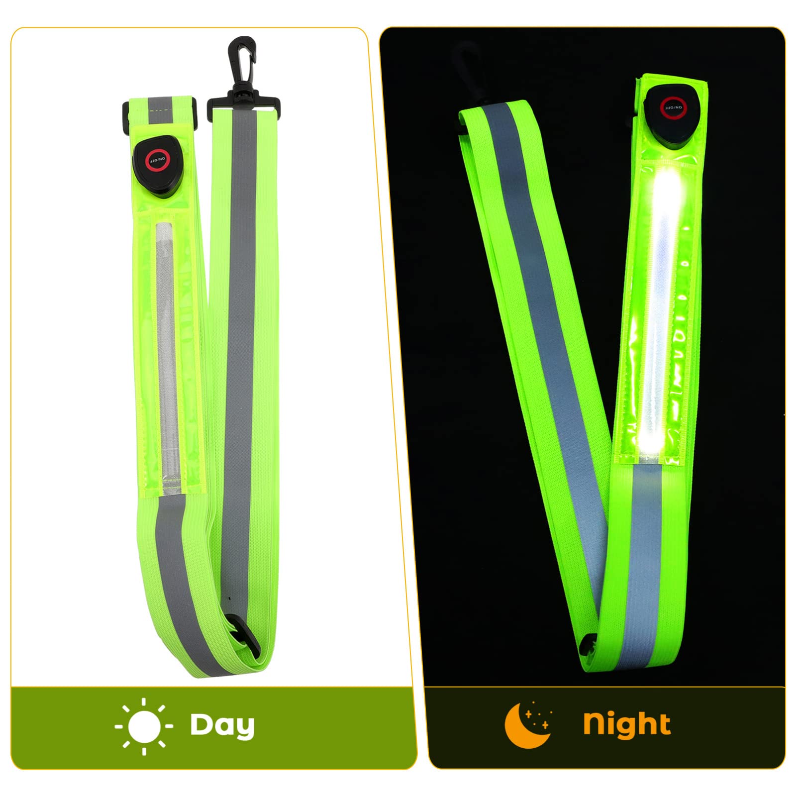 TOYANDONA Ceinture Réfléchissante LED Rechargeable pour Course de Nuit Bande avec Éclairage Accessoire de Sport Visibilité pour Adultes et Confortable et Pratique