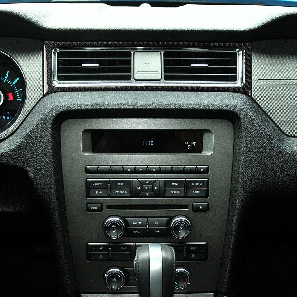 Carbon Fiber Interior Air Vent Outlet Trim Cover Fit For Ford Mustang 2009-13