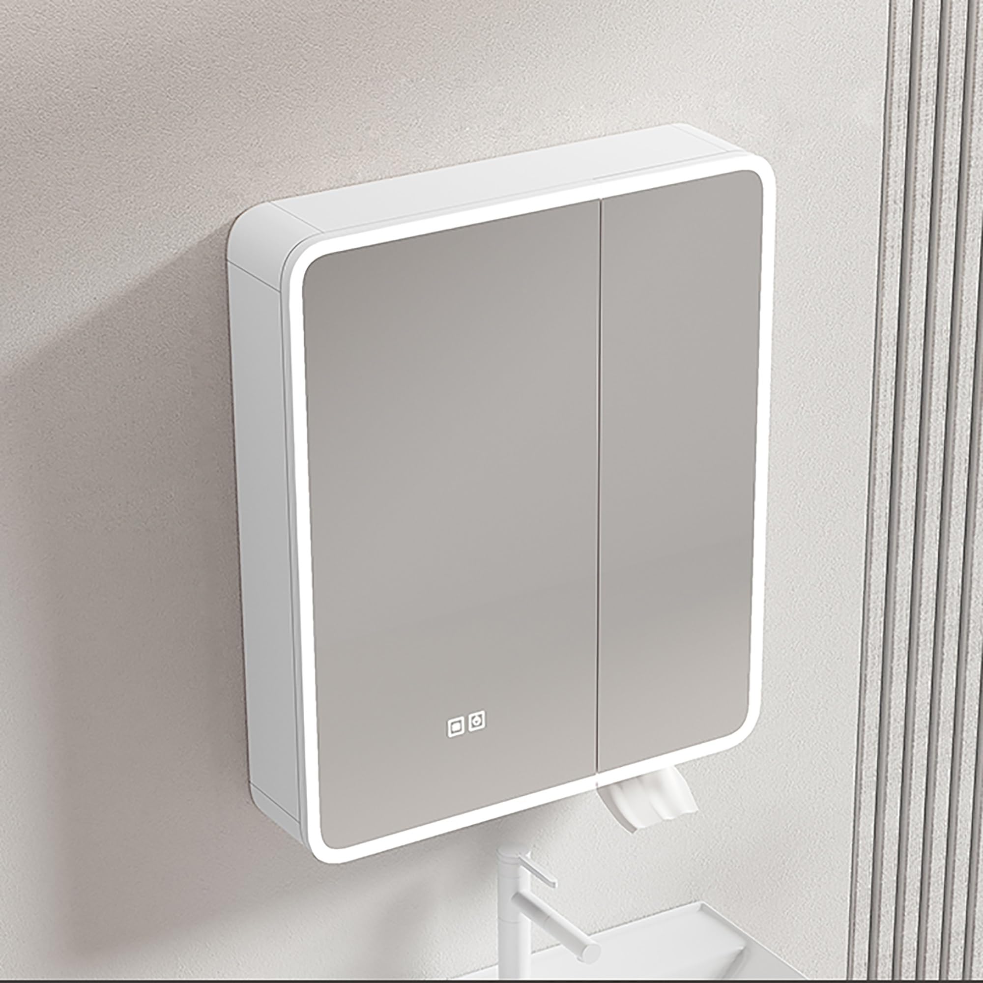 FGXHHS LED Cabinet, Wall-Mounted Aluminum Storage with Hidden Shelves, Perfect for Toilets, Balconies, Hotels - Stylish & Functional nizer.