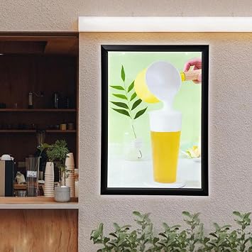 LED Poster Frame, Wall Mounted 24" x 33" LED Light Box Display Horizontally and Vertically, Backlit Frame for Wall Art, Movie Poster, Advertising Display Black
