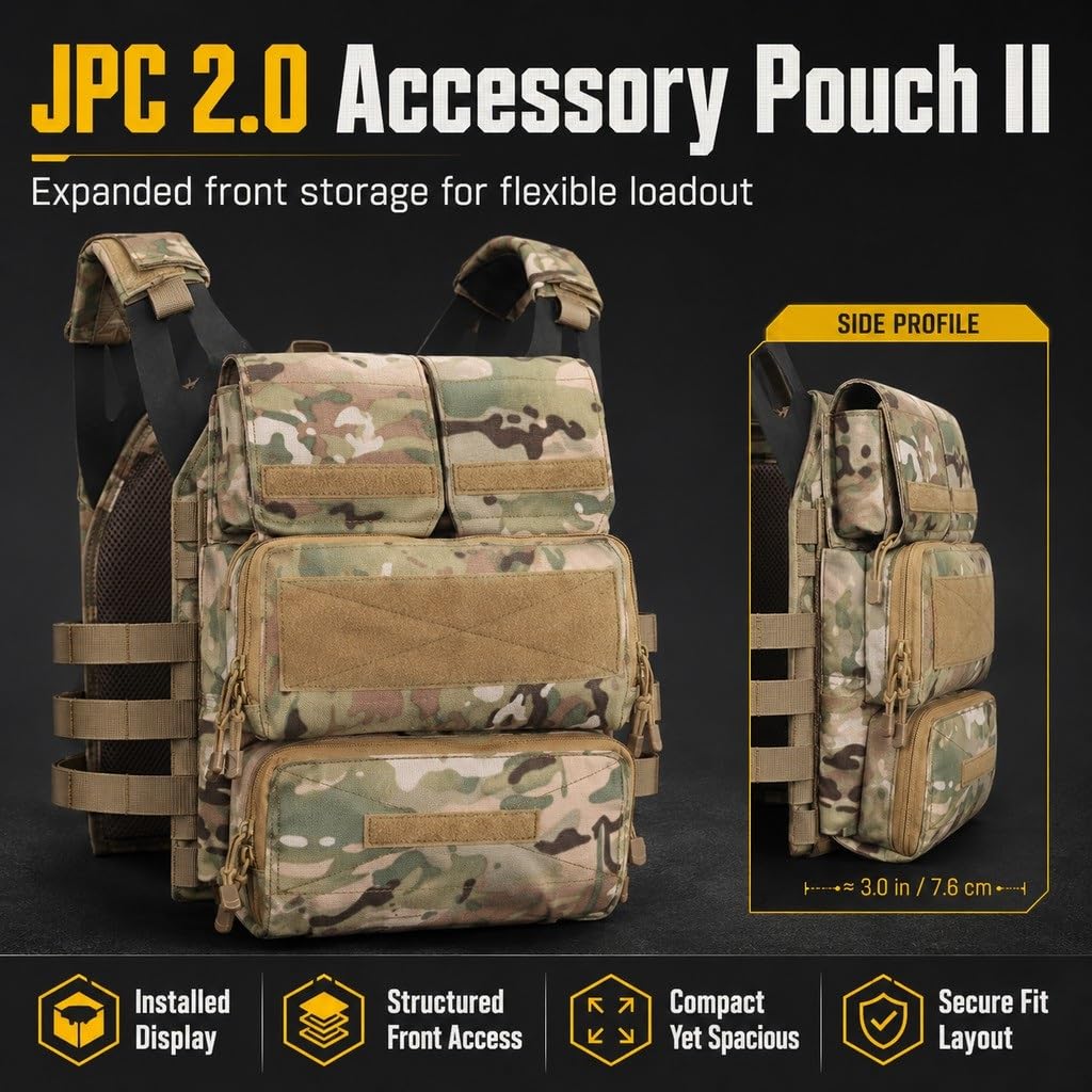 Kamizelka Taktyczna JPC 2.0 Panel Tylny Etui MOLLE, Modułowy Organizer O Dużej Pojemności Do Polowania Na Świeżym Powietrzu Airsoft