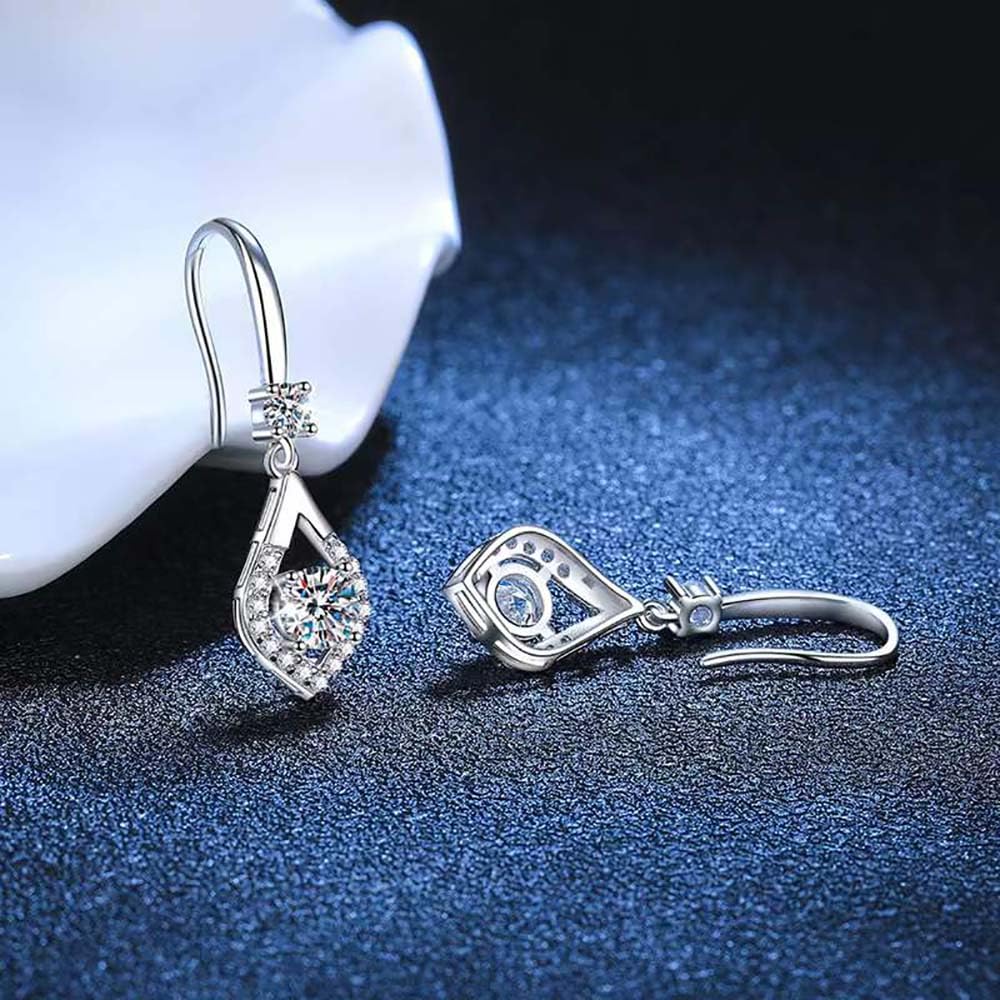 Moissanite Drop Ohrringe Sterling Silber Shining Ohrhaken für Frauen Mama Ihr sie