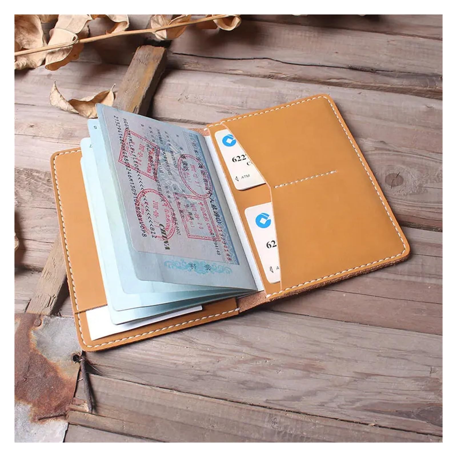 Cartera Tarjetero Fundas de Pasaporte Retro Cuero for Almacenamiento, Carteras portátiles Viaje, Bolsas integradas for certificados, Estuches for Billetes avión y Tarjetas(Black)