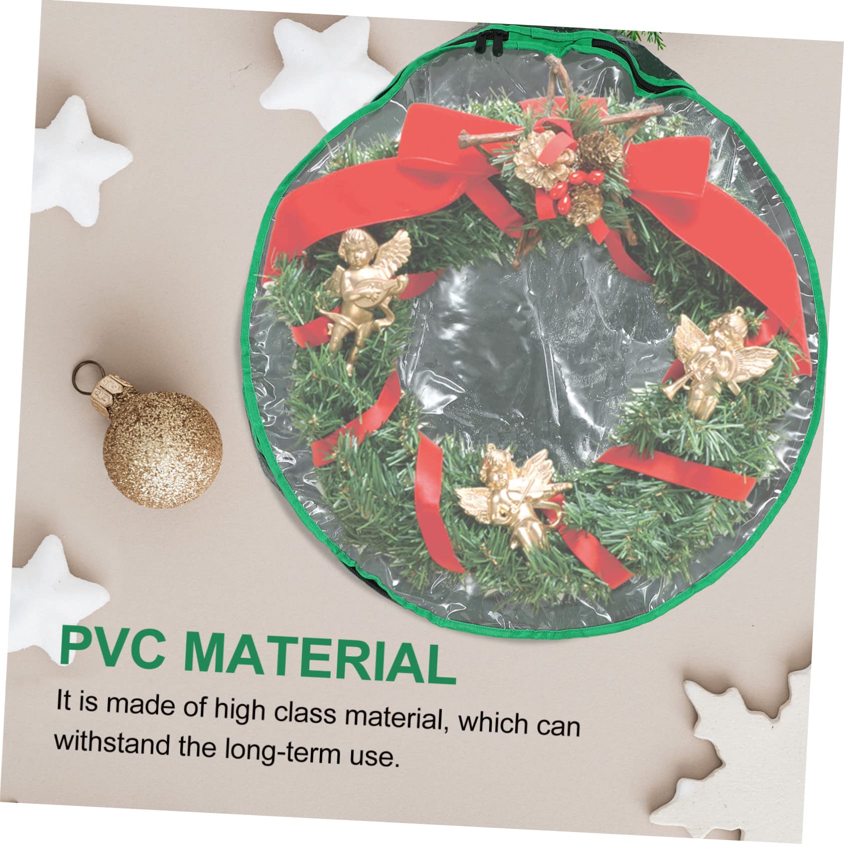 Holibanna 1pc Christmas Wreath Storage Bag Container with Clear Window Design for Holiday Decorations for Storing Wreaths and Garlands
