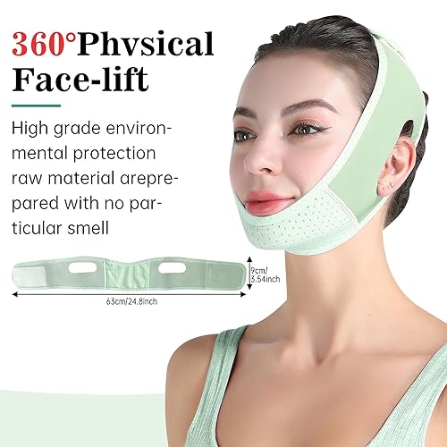 Miniatura 7 de Cinturón de levantamiento facial, banda de estiramiento facial con rejillas de ventilación transpirables, levantamiento de cara, cómodo cinturón en