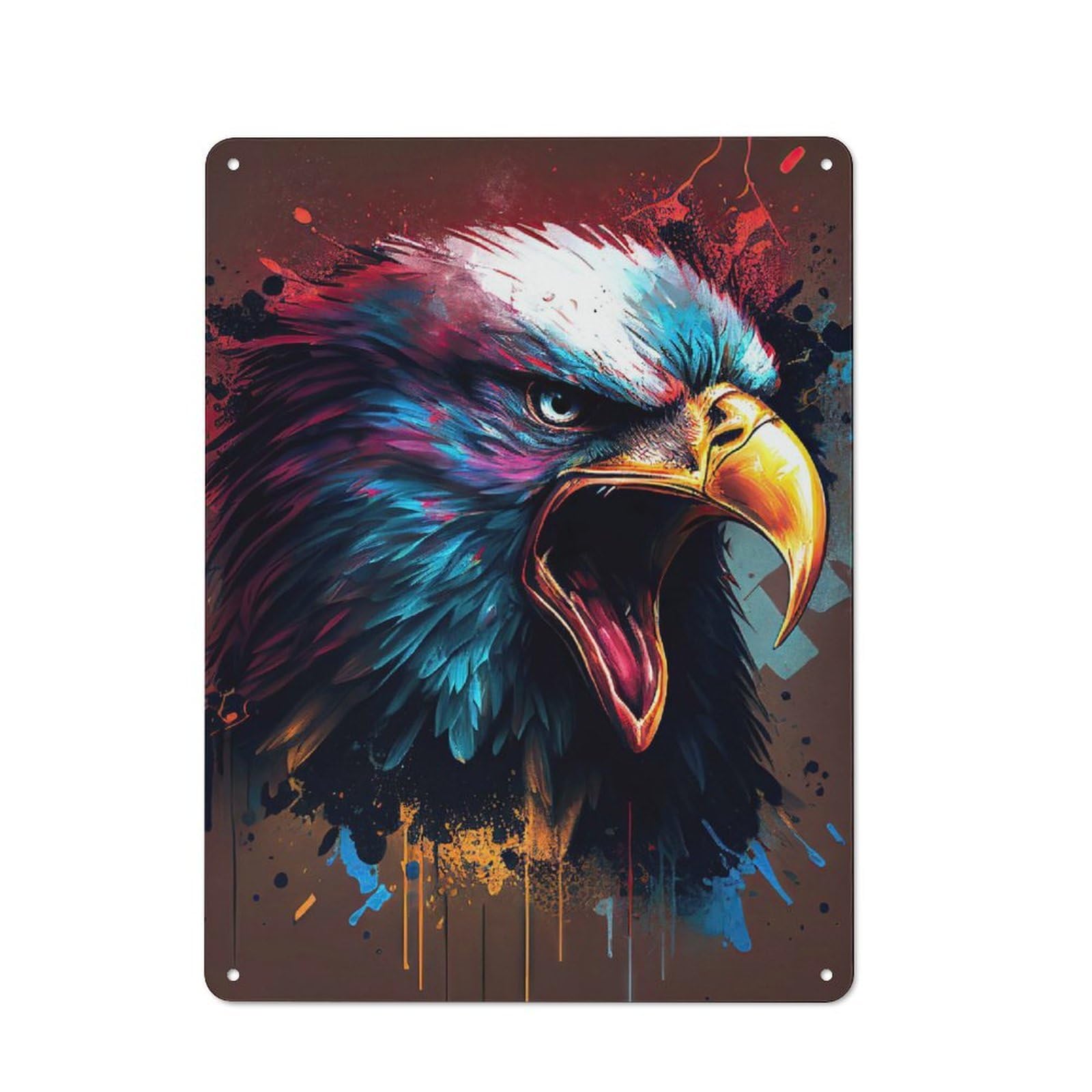 Junmoney The Majestic Eagle 1 Metal Sign 40X30cm With For Pub Or Café, Retro Decor, For Cooler-Month Interiors With Retro Character