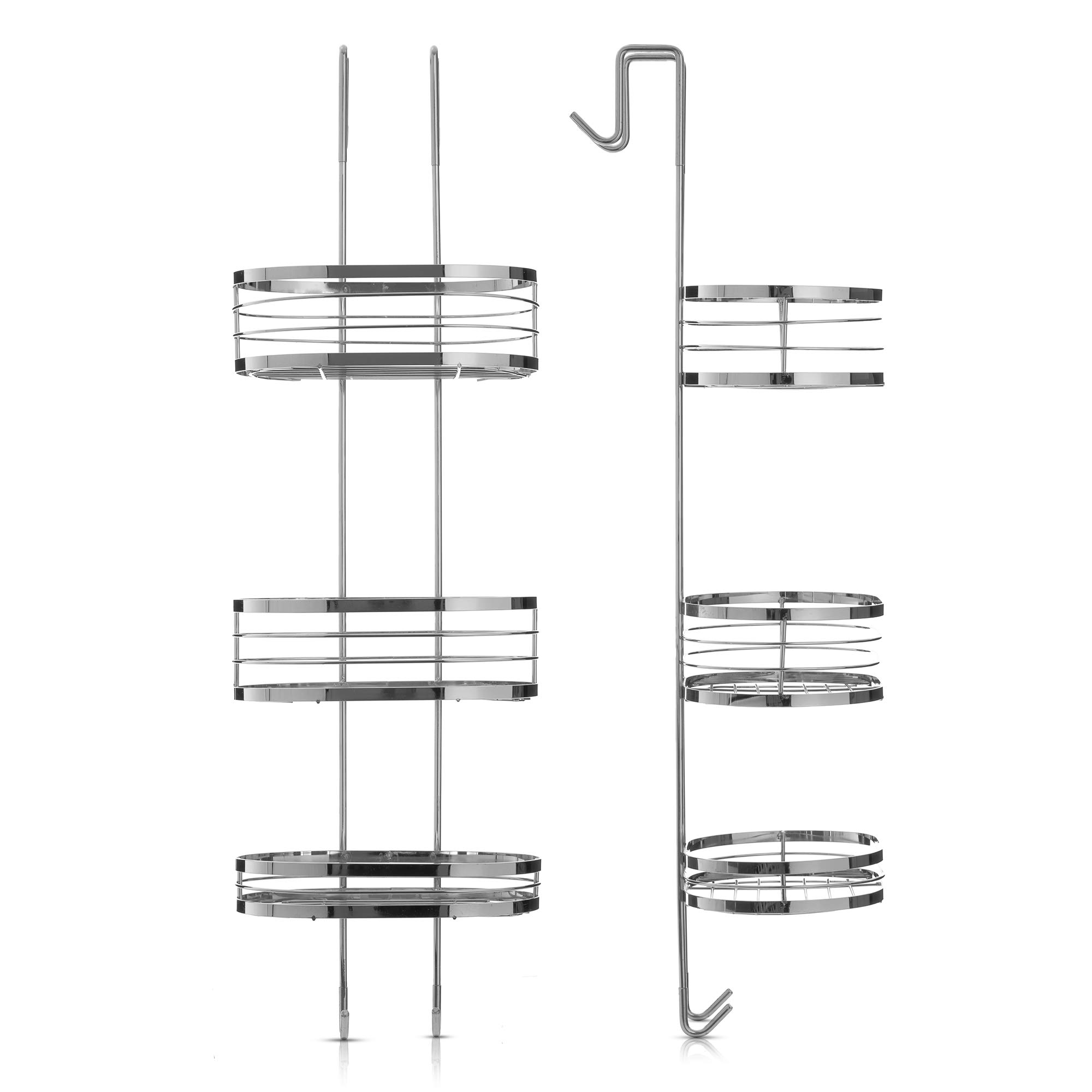 Buy LIVIVO Stylish 3 Tier Hanging Over the Door Organiser Basket Chrome