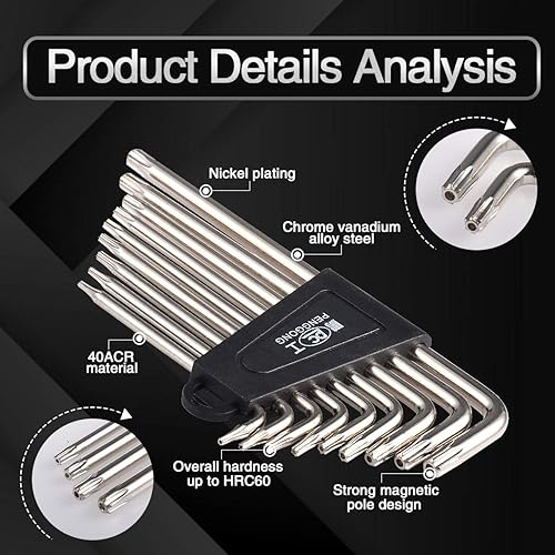 Miniatura 6 de KATUR Juego de llaves de estrella de doble cabeza resistente a manipulaciones de brazo largo, juego de llaves de revestimiento de acabado cromado