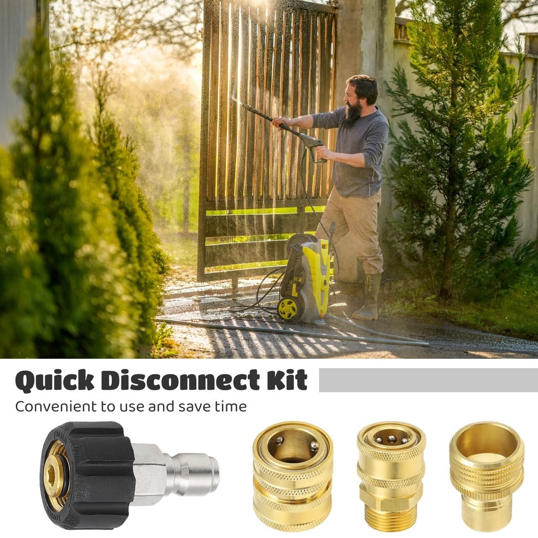 Set di 8 adattatori per idropulitrice ad attacco rapido, M22-14 mm a 3/8 '' e 3/4'' a 1/2'' raccordi a sgancio rapido