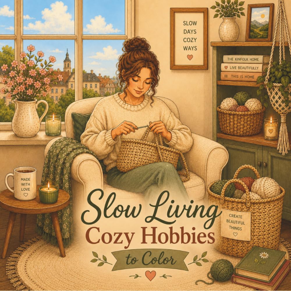 Slow Living Cozy Hobbies to Color: 39 Slow Living Scenes of Creative Hobbies & Simple Joys (Slow Living Cozy™ Coloring Book Series)