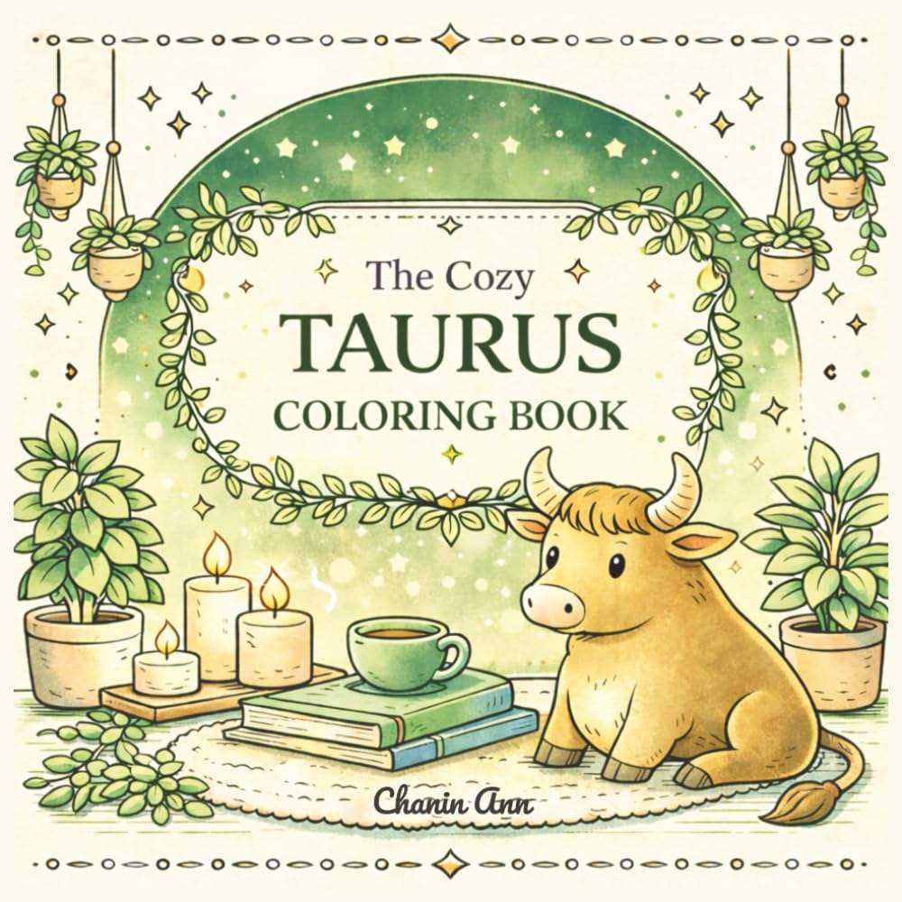 The Cozy Taurus Coloring Book: Relaxing, Grounded & Comforting Coloring Pages Inspired by the Taurus Personality (The Cozy Zodiac Series)