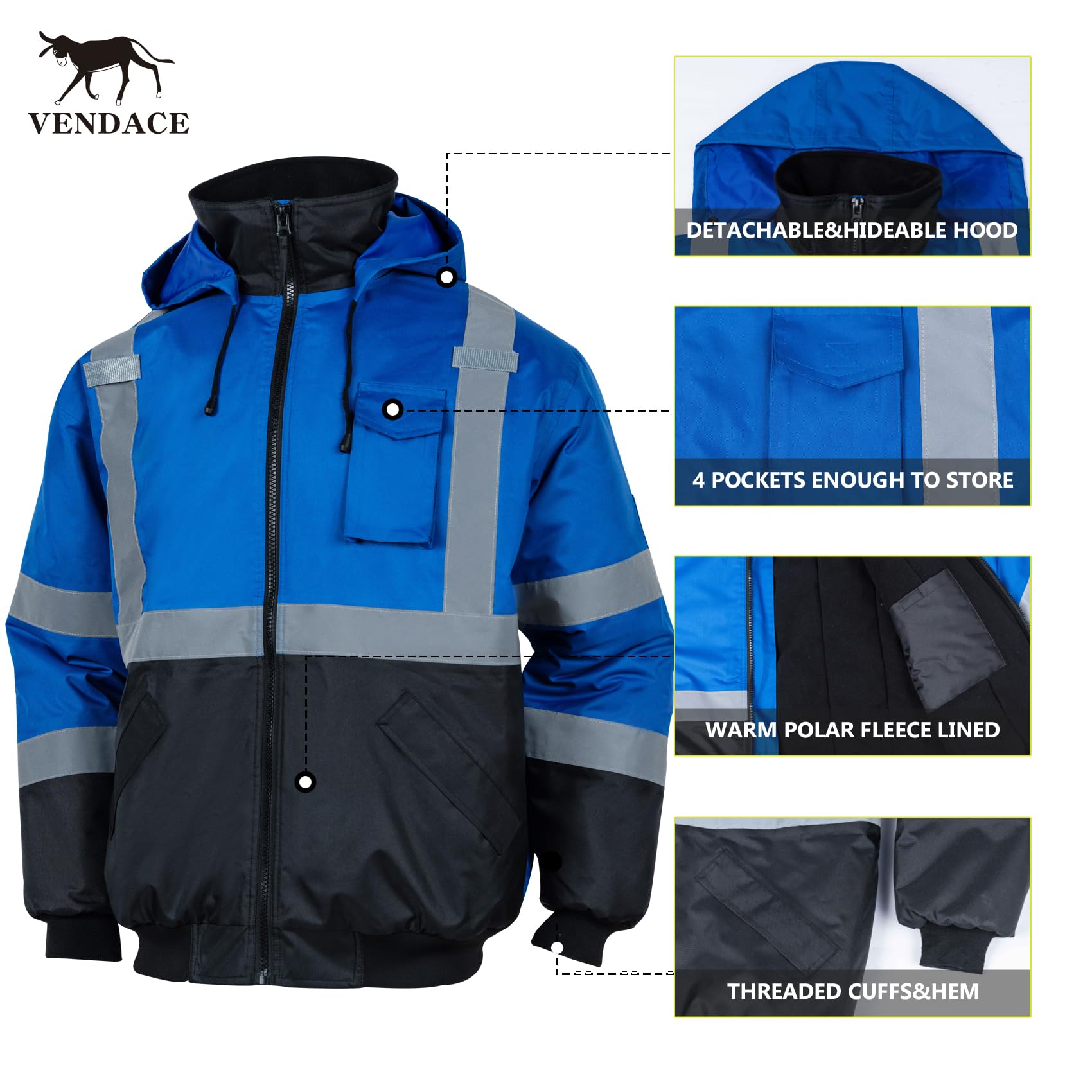Snapklik.com : VENDACE High Visibility Reflective Safety Jackets For ...