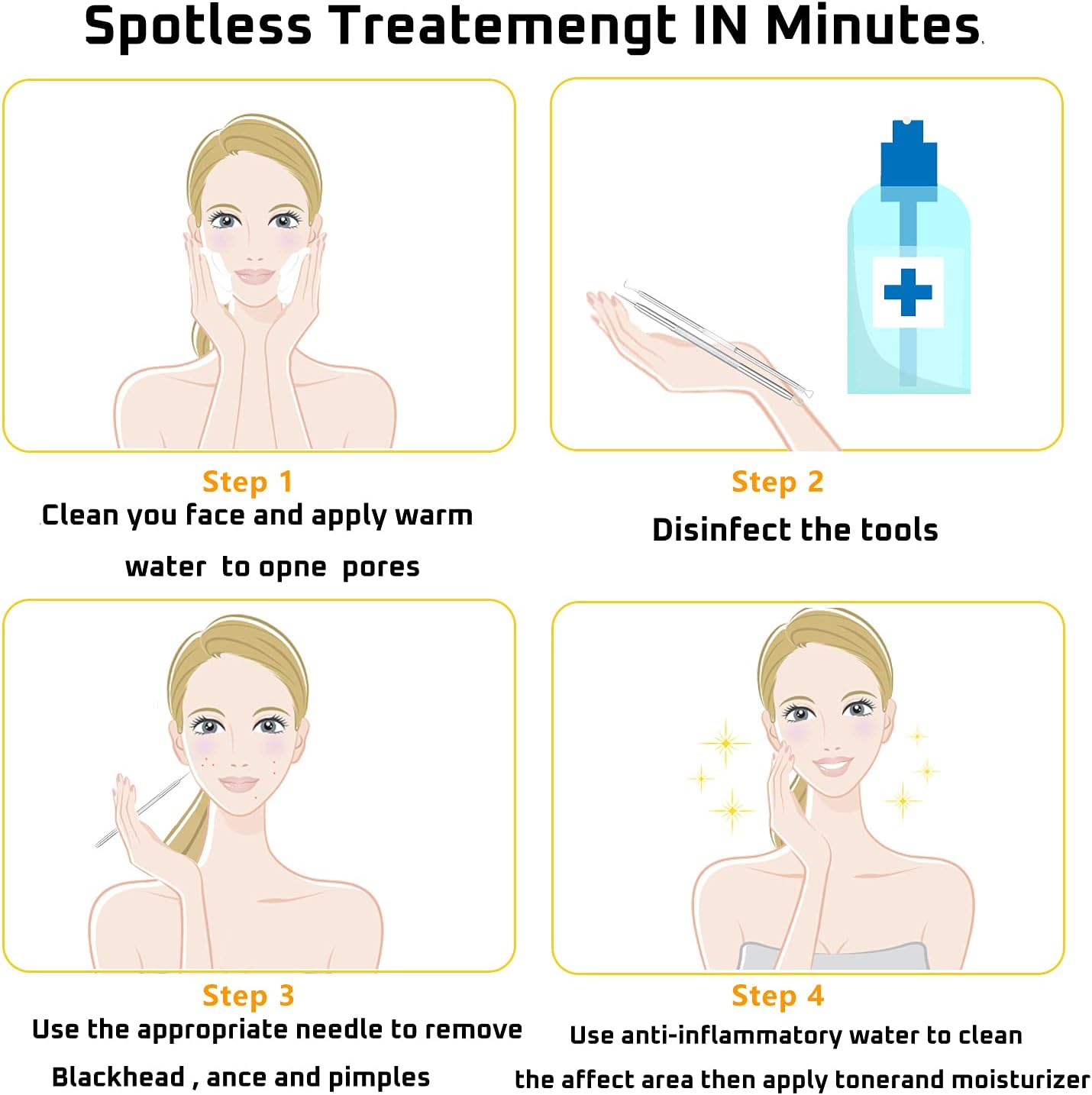 BAbuGIG Pimple Popper Tool Kit,Acne Removal Tool kit 11 Pcs Remover Comedone Extractor for Quick and Easy Removal of Pimples, Blackheads for Acne Blemish Removal (Silver-11) : Beauty & Personal Care