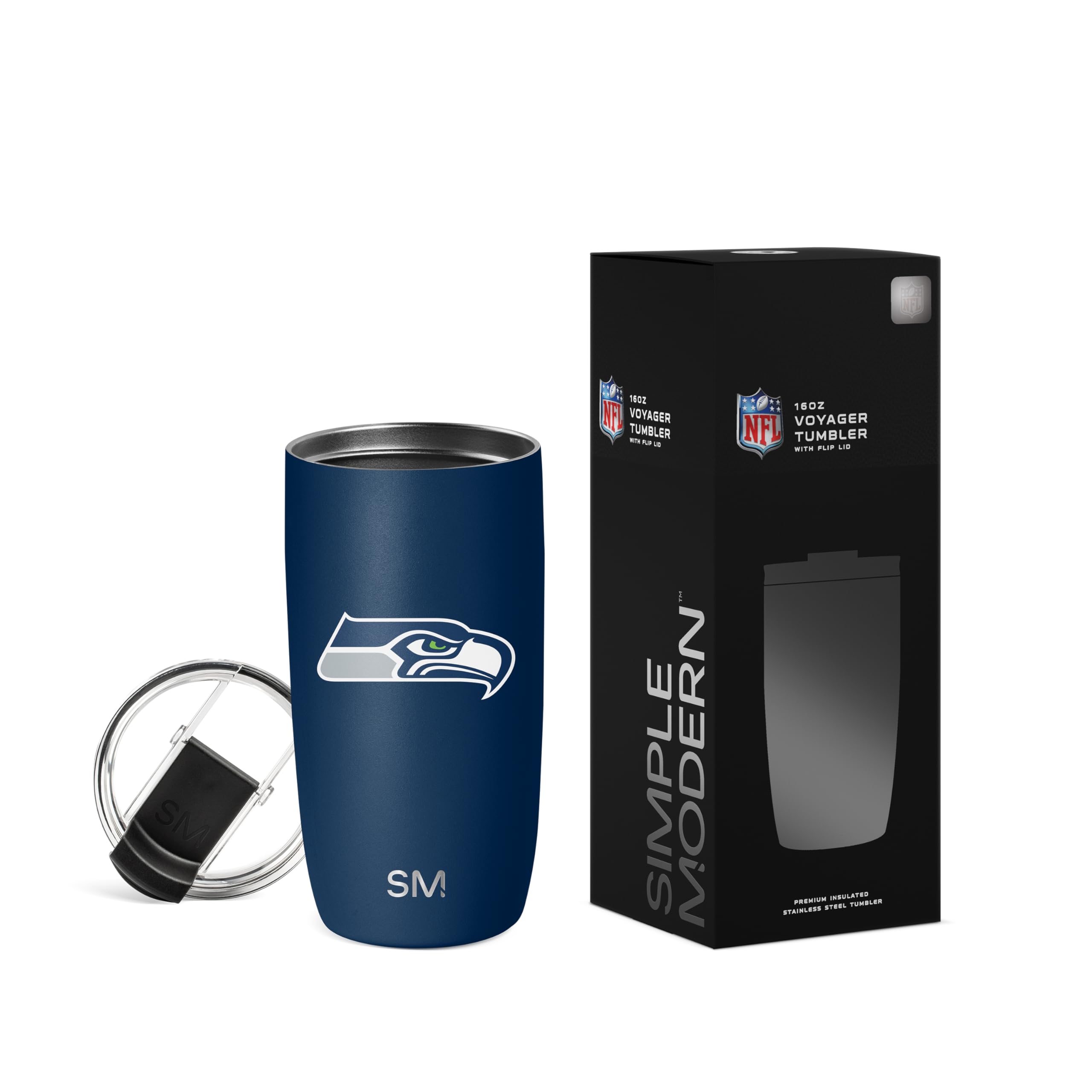 Simple Modern Seattle Seahawks Coffee Mug with Flip Lid | 16oz | NFL