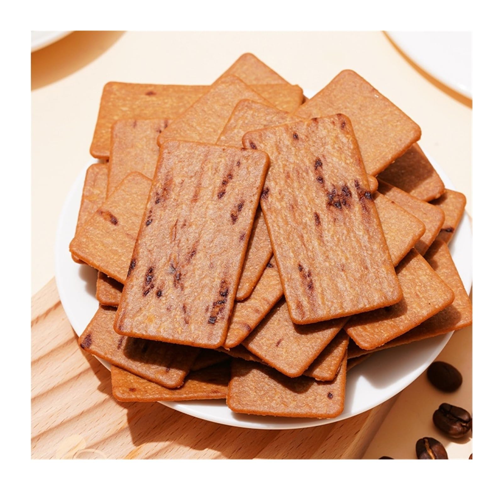 0 Galletas crujientes de chocolate amargo y café tostado con sacarosa, 130 g, un refrigerio rico y crujiente perfecto for el té de la tarde(3pcs)