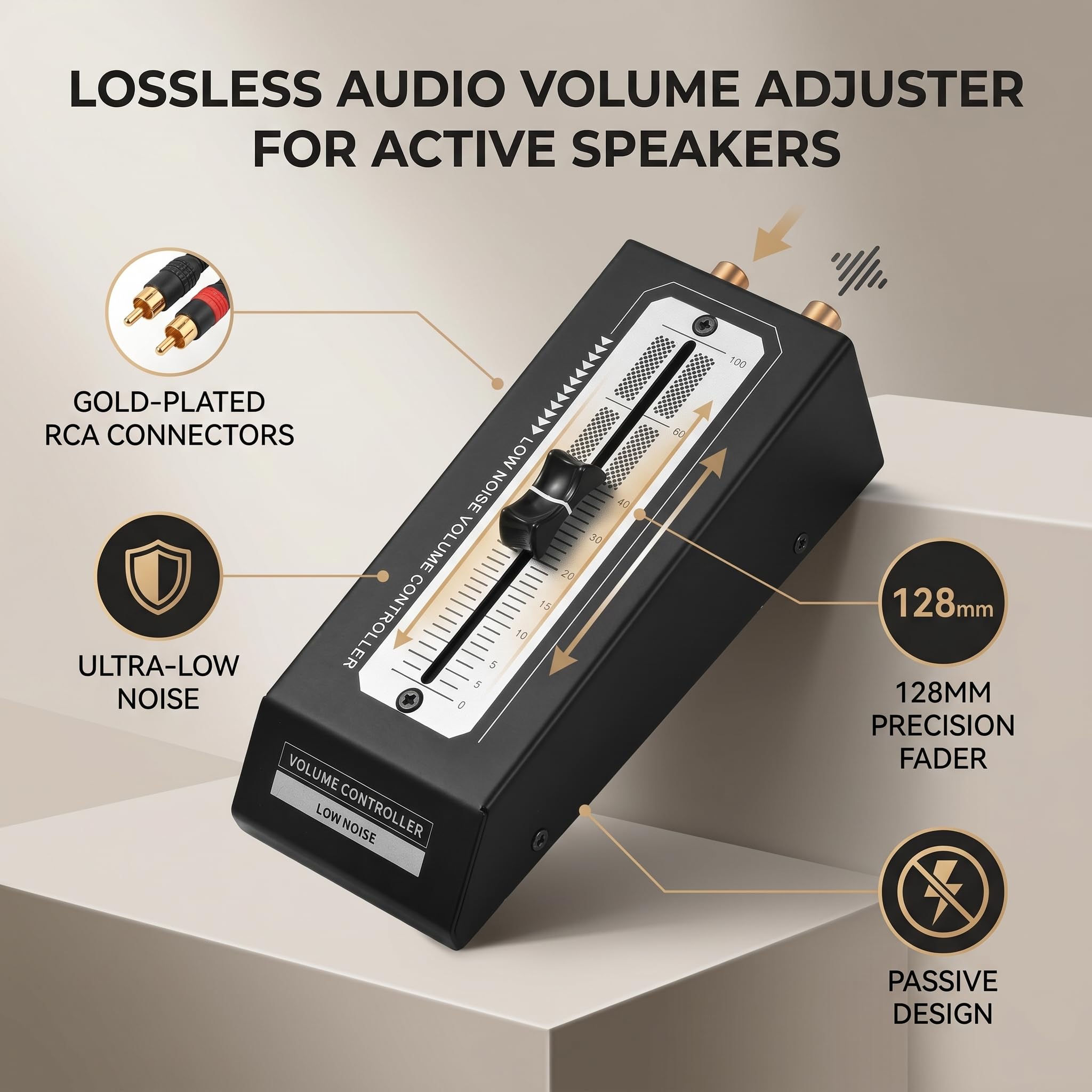 Mini Controller di Volume Passivo Preamplificatore HiFi per Altoparlanti Monitor Attivi