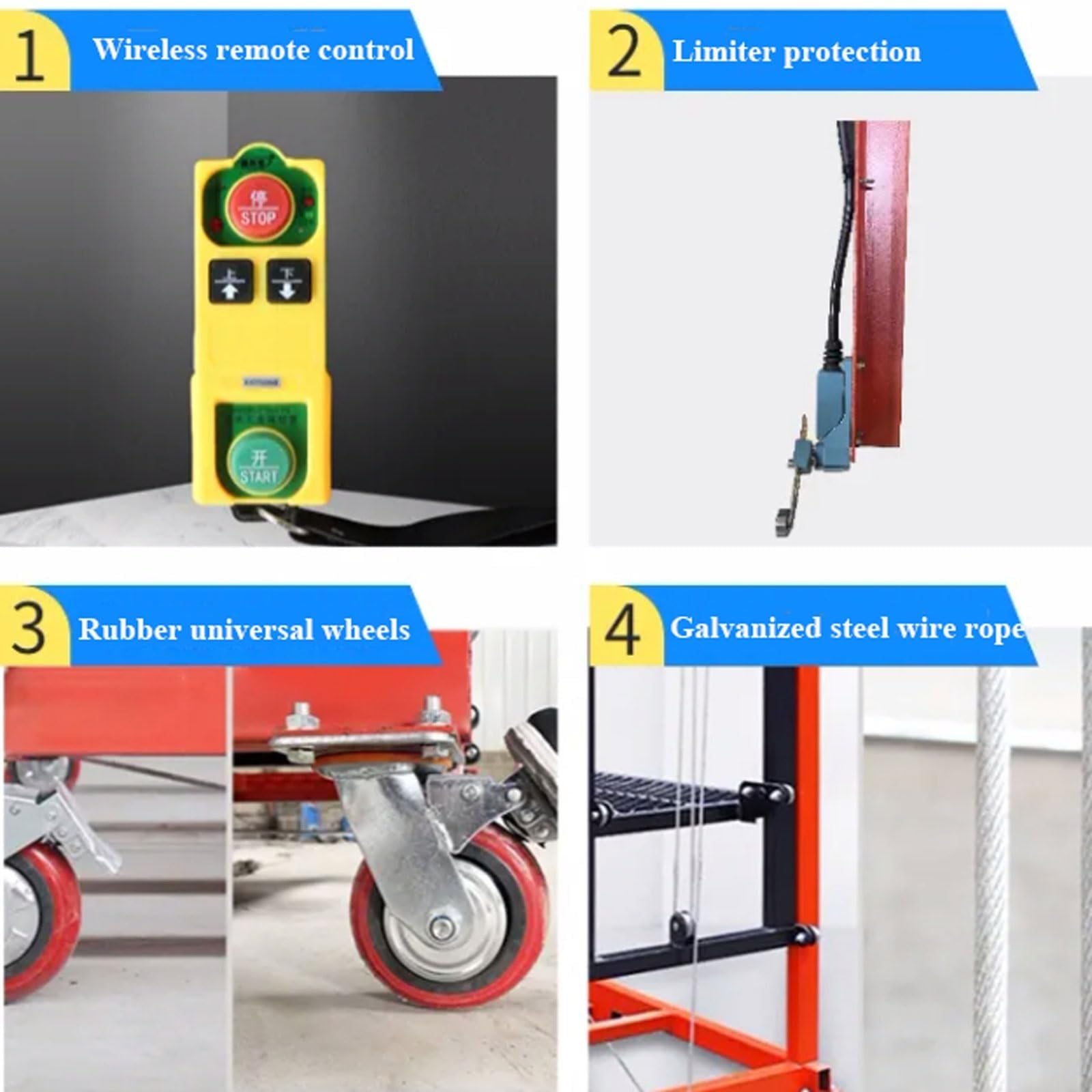 Tabella di sollevamento elettrica dell'armatura, piattaforma mobile pieghevole resistente con telecomando per lavoro elevato