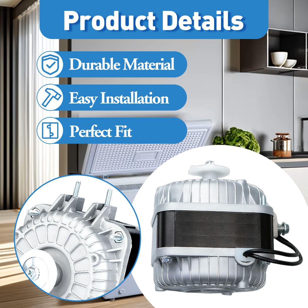 YZF18-25 Fan AC Motor 120V 60Hz 18W 1.01A 1550RPM, 4 Pole Single Phase Shaded Pole Condenser Fan Motor, Compatible with Refrigeration Equipment, Radiator, Evaporator & Small Ventilation Equipment