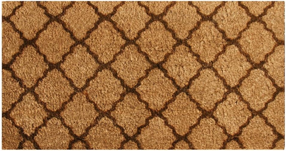 Rubber-Cal 10-102-032 "The Moroccan Brown Doormat/Outdoor Coir Mats, 18" x 30"