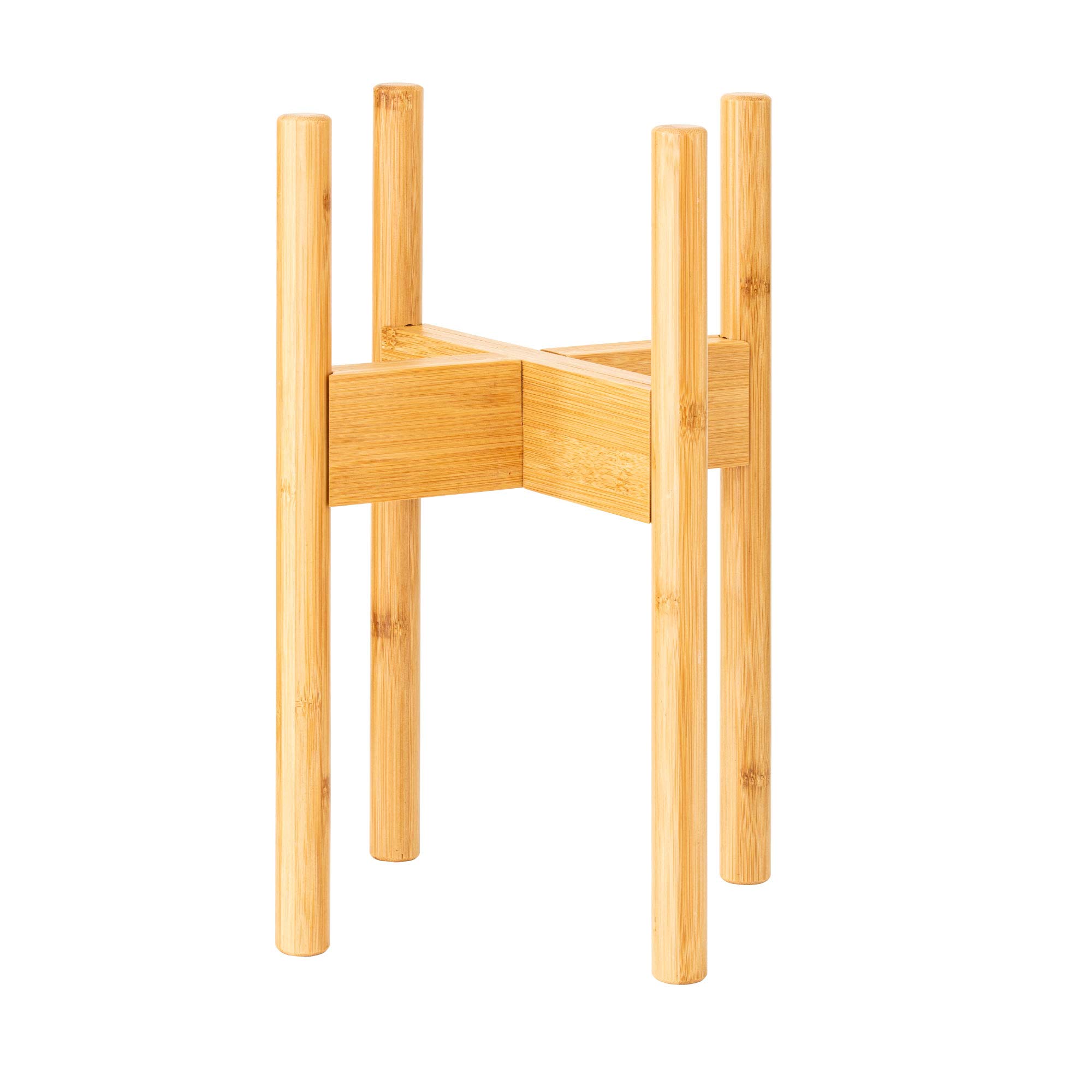 Rubberneck Plant Stand - Soporte para Plantas Ajustable de Bambú - Uso Interno y Estreno - Beige