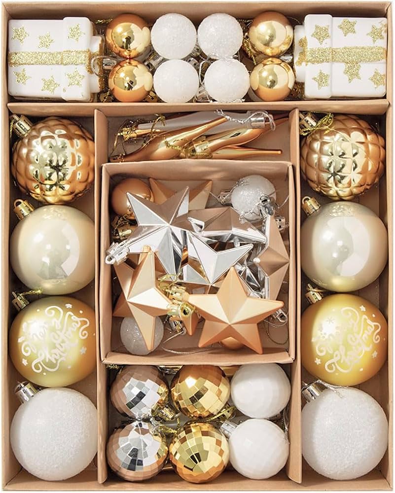 Amazon | クリスマス ボール オーナメント 6cm 58個セット SVNVIOZ