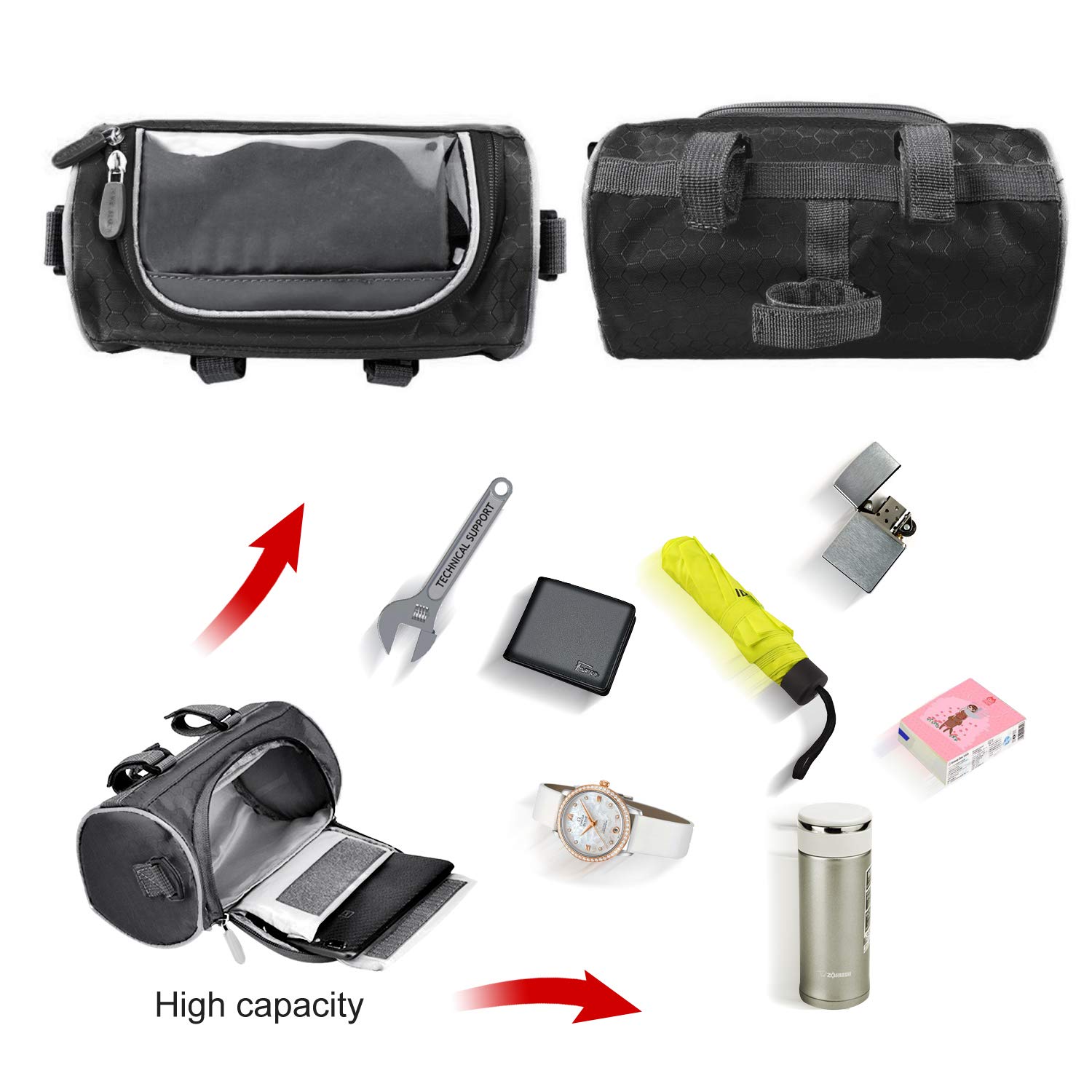 JEEZAO Lenkertasche Für Fahrrad & Motorrad – Wasserdicht, Mit Touchscreen-Fenster, 1680D Polyester, Inkl. Schultergurt Und Regenhülle JEEZAO Lenkertasche Für Fahrrad & Motorrad – Wasserdicht, Mit Touchscreen-Fenster, 1680D Polyester, Inkl. Schultergurt Und Regenhülle
