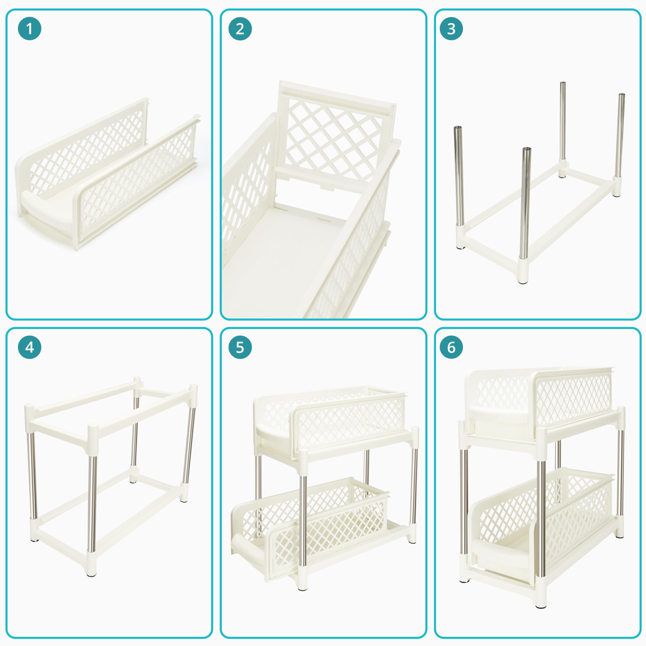 BELLE VOUS 2-stöckiger Badezimmer Organizer - Ausziehbare Schubladen Für Unterschrank