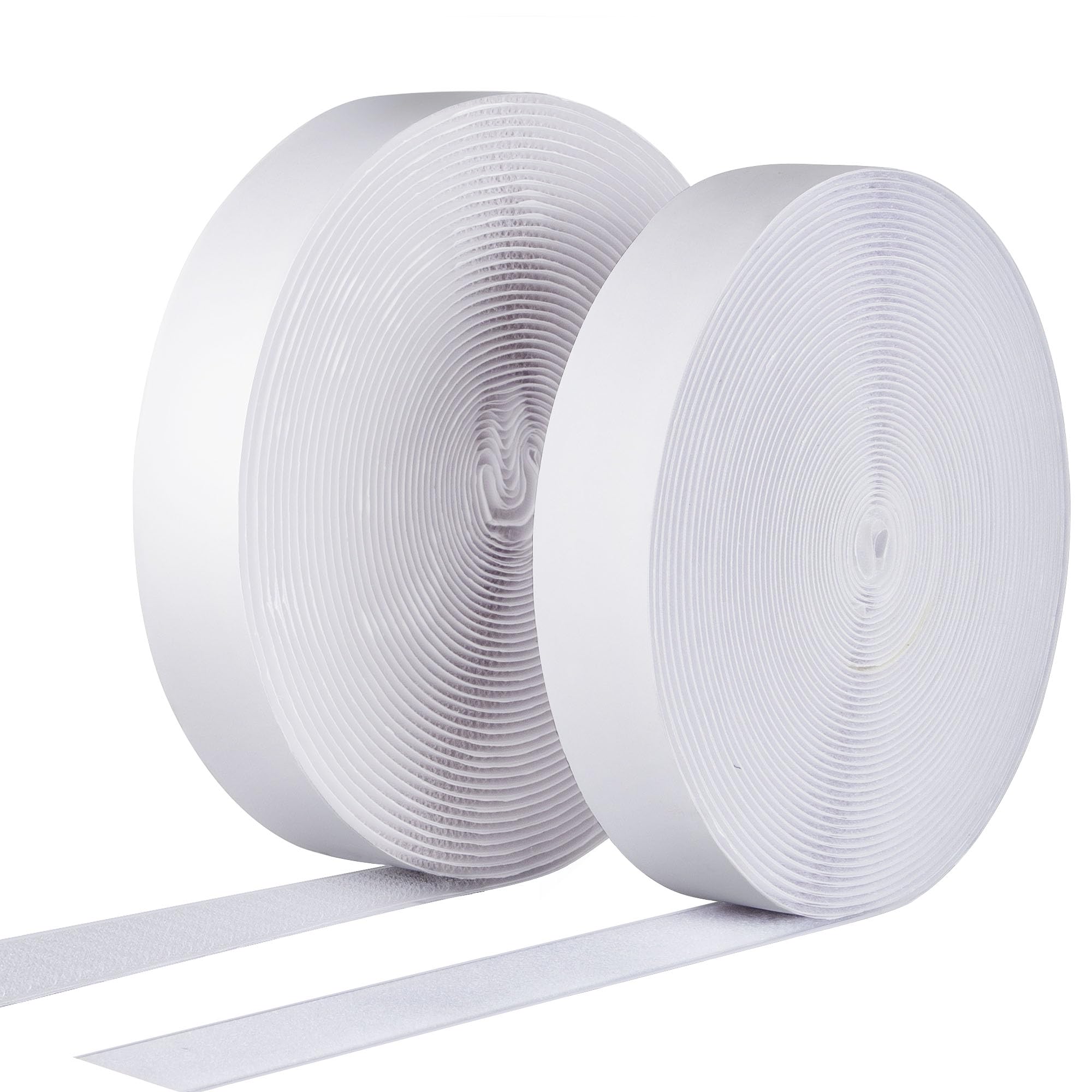 Nubarssy 1 Inch x33 Feet Adhesive Hook and Loop Tape, Nylon Heavy Duty Multi-Purpose Hook and Loop Strips, White Self Adhesive Hook Loop Roll for