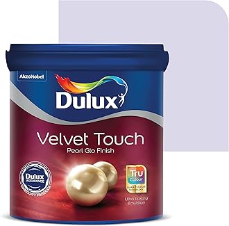Dulux Velvet Touch Pearl GLO Interior Emulsion Paint (10L, Point d'Esprit) – Luxurious soft-sheen wall paint, highly durable, washable, rich, intense colors, with 6-year warranty