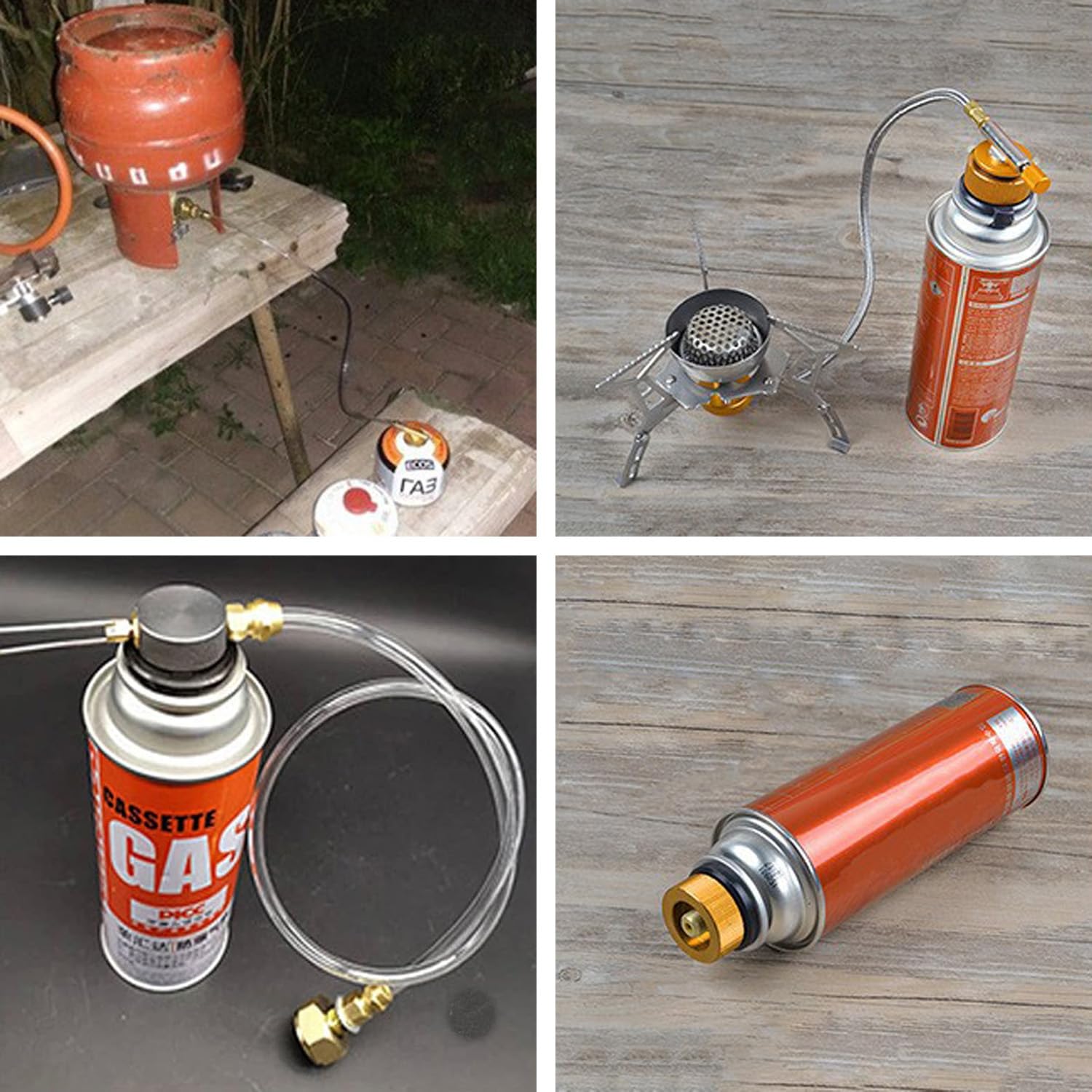 Adapter do kuchenki kempingowej, adapter do butli gazowych, zawór kuchenny, nadaje się do różnych aktywności na świeżym powietrzu, takich jak kemping, grill, kuchnia na świeżym powietrzu i piknik, 60