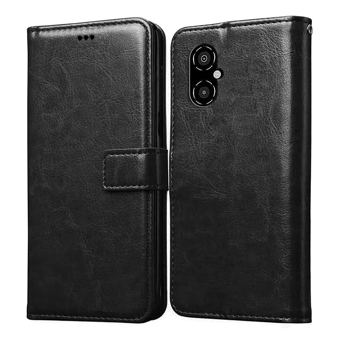 Amazon Brand- Solimo Flip for Poco M4 5G (Leather_Black) (B0B6GKQKCB) Amazon Price History, Amazon Price Tracker