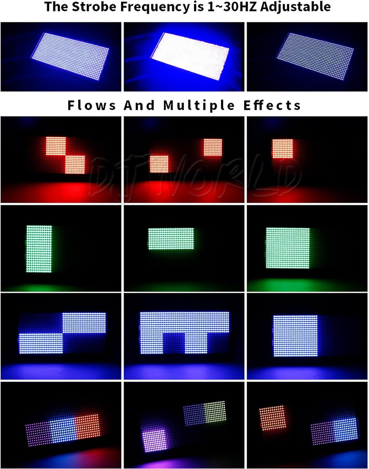 SHEHDS Fase Strobe Light Wash LED 200W RGB Marquee (8 segmenti) Uplights DMX512 Metal Housing DJ Light