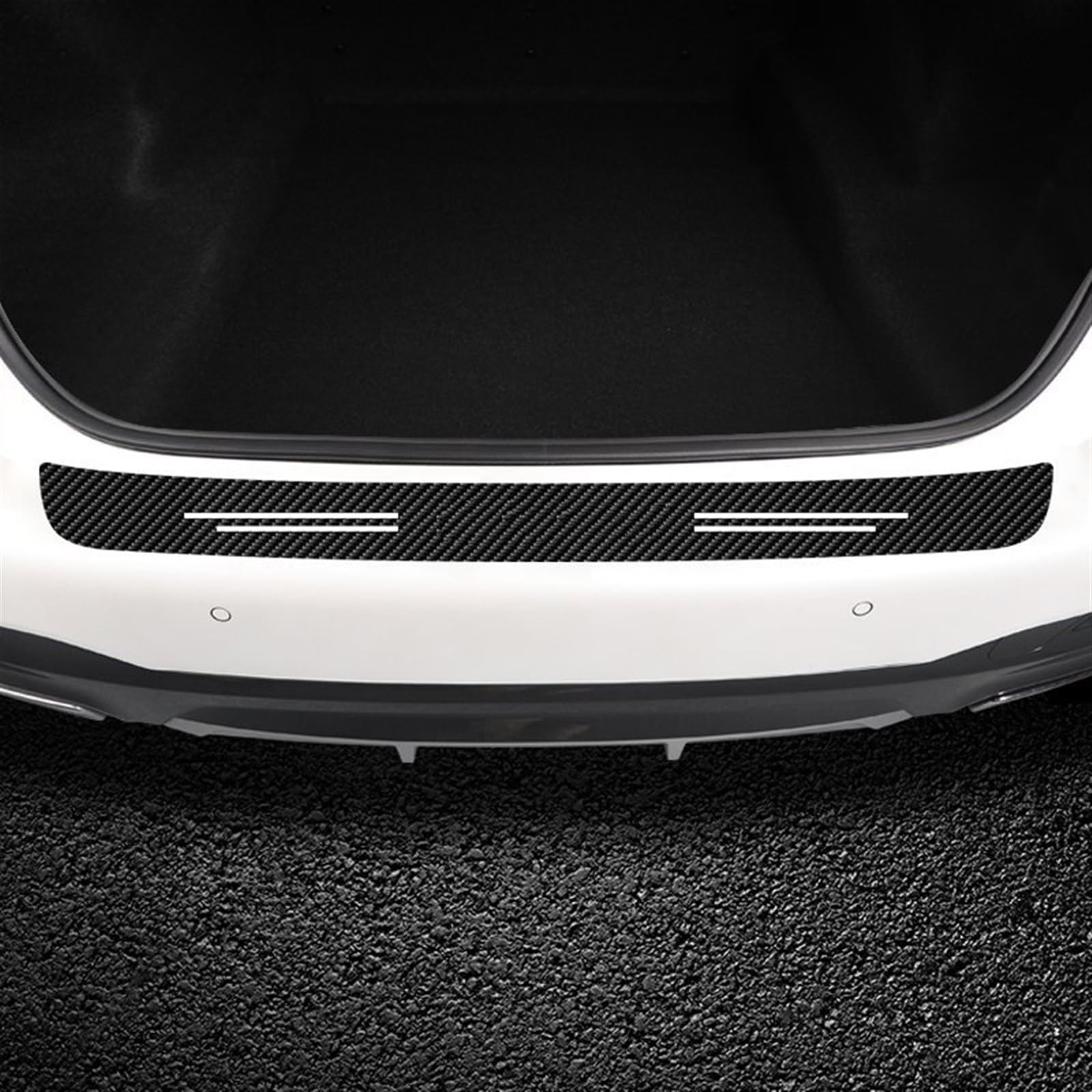 Tira Protectora de Parachoques Protector de Fibra Carbono Cuero para Placa protección Maletero Coche Pegatinas para Parachoques Trasero para Kia para Sorento