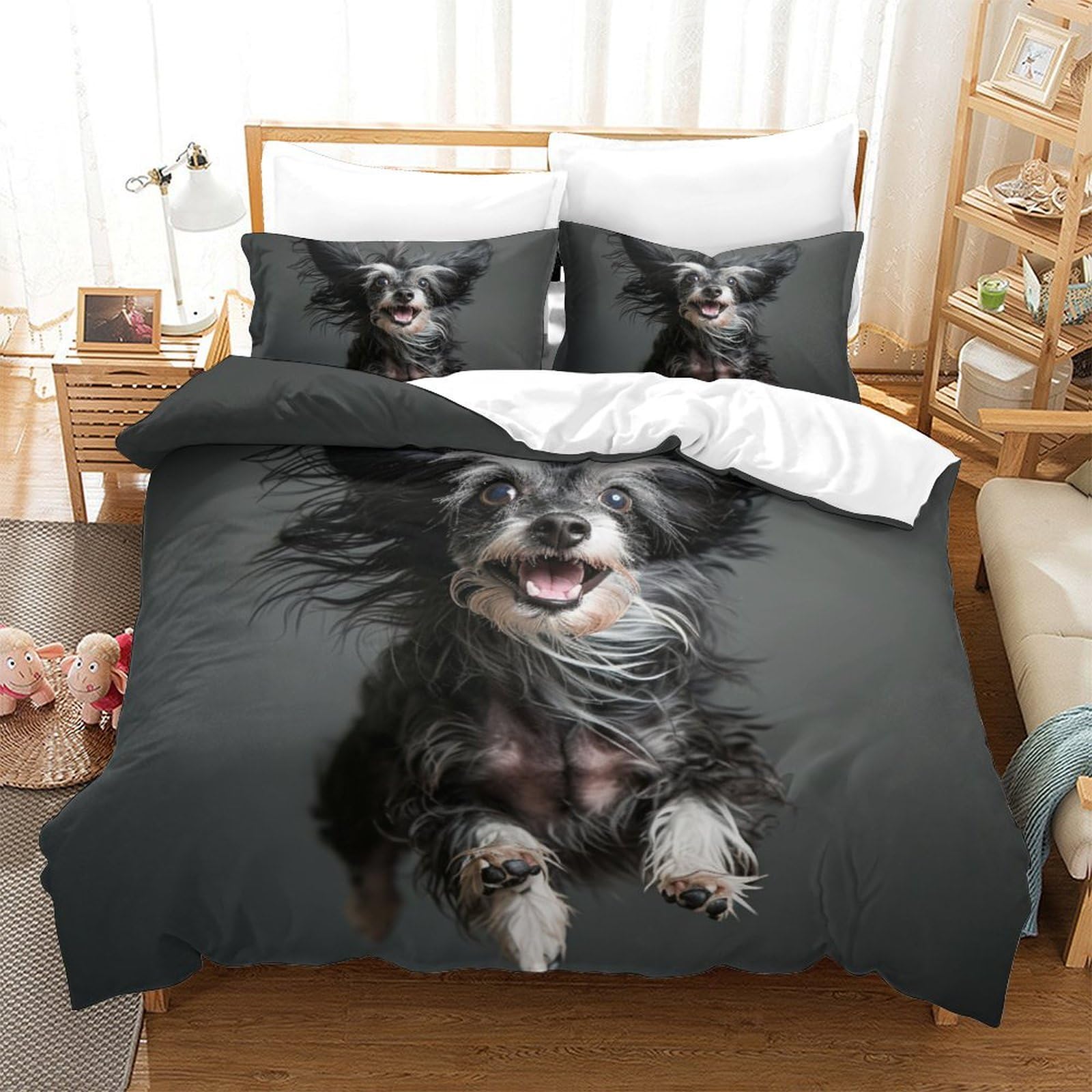 Housse de couette chien impression 3D King microfibre literie douce sisch
