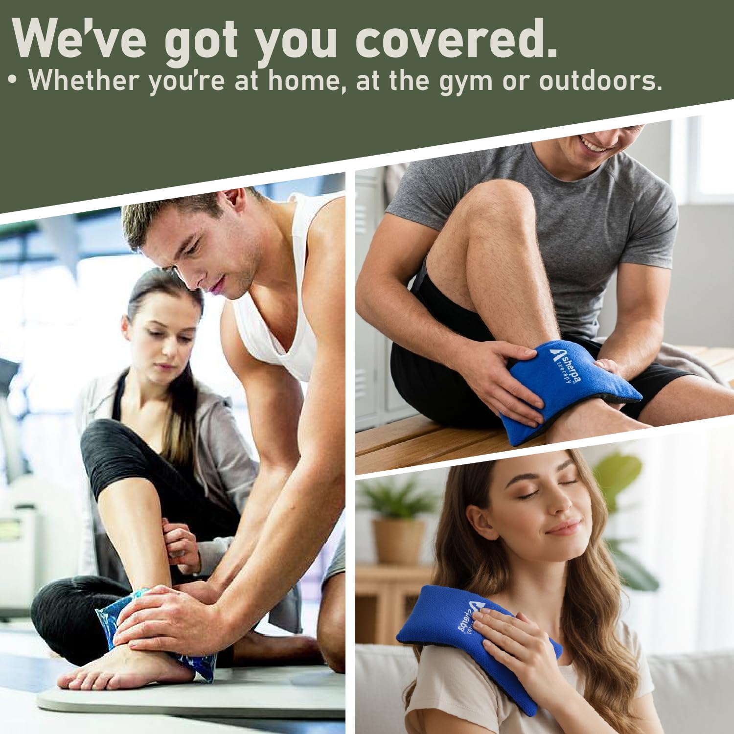 Paquete de 4 paquetes de hielo flexibles para lesiones reutilizables, compresas frías de gel para rodilla, espalda, cuello, muñeca, mano, codo, tobillo, alivio del dolor - 9.5 x 4.5