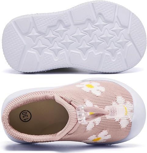 Miniatura 4 de MORENDL Zapatos de calcetín para caminar para bebé, 2 pies pequeños, pantuflas para niños pequeños, niñas y niños, suela suave, antideslizante,