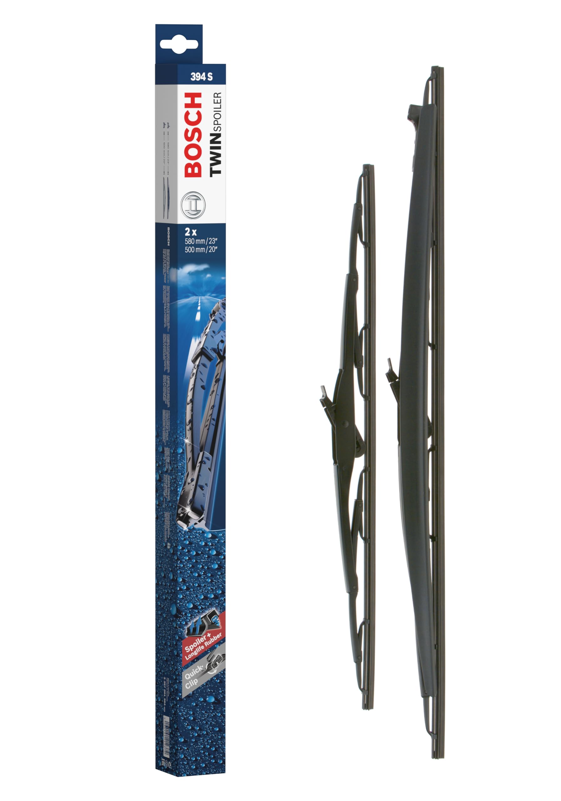 Bosch Automotive Bosch Twin Spoiler Original Equipment Replacement Wiper Blade, 23 x 20 Inch, 3397001394