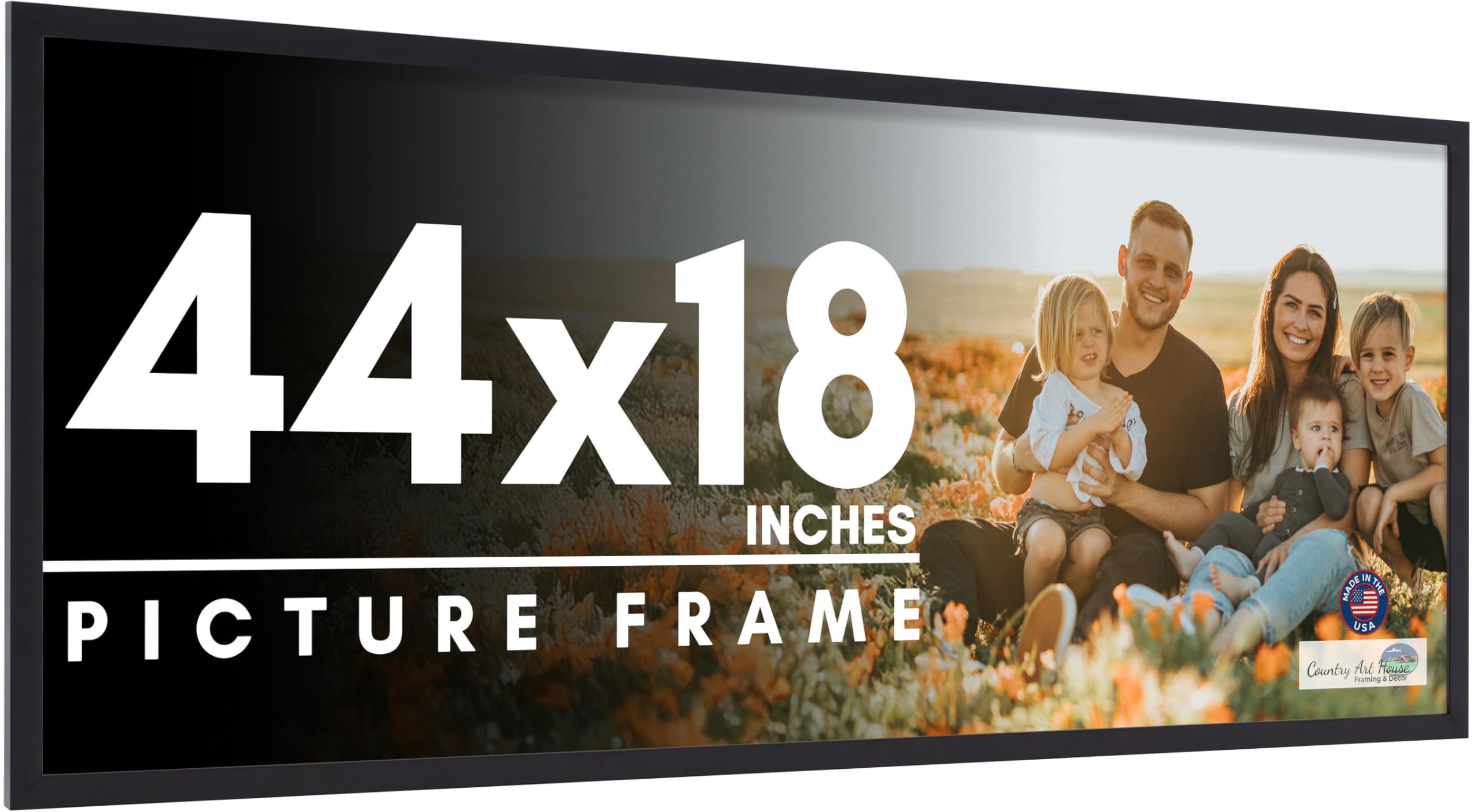 Amazon.co.jp: 44×18インチのフレームブラック写真フレーム - モダンな
