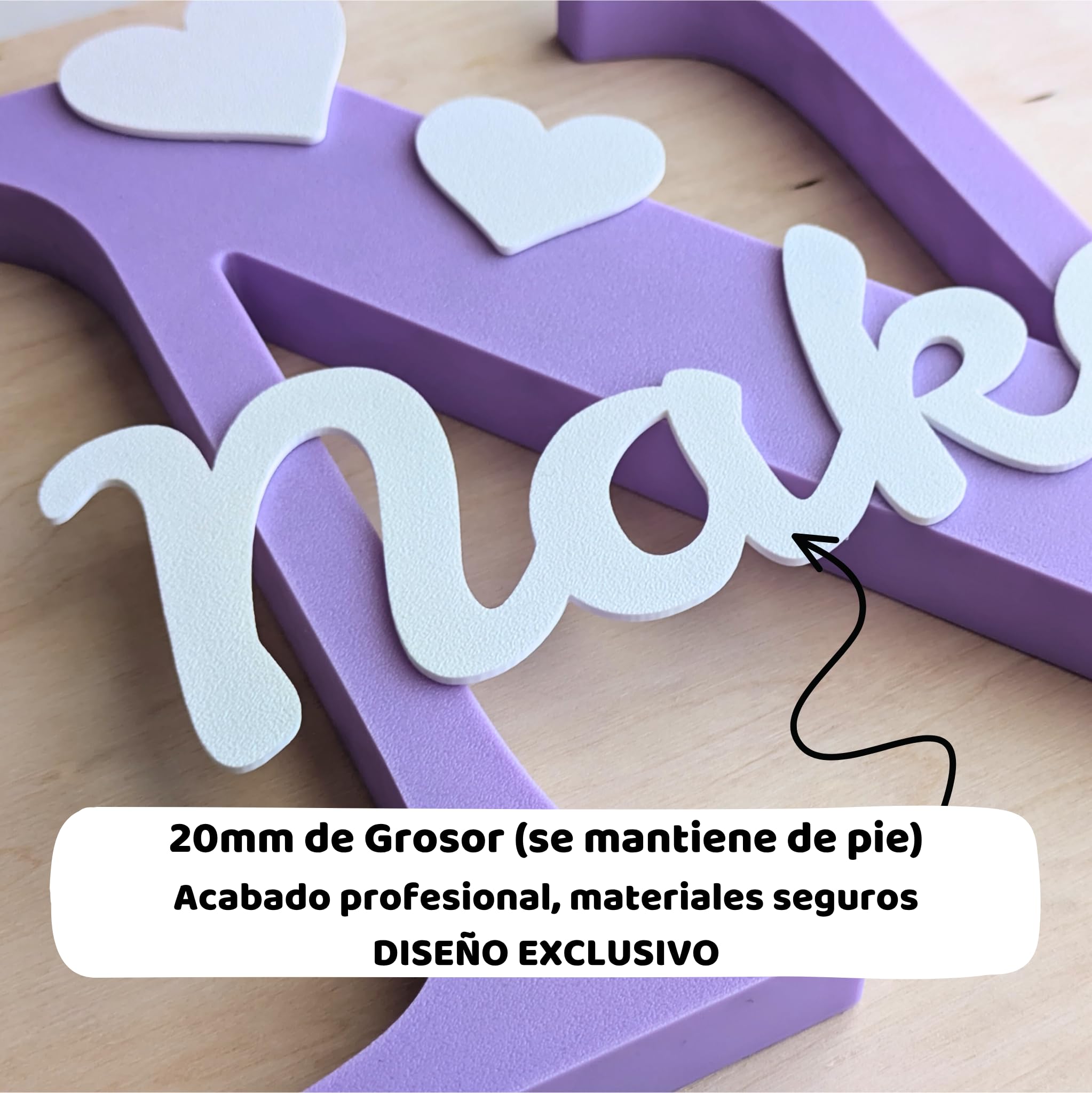 Genérico Letra Decorativa Personalizada con Siluetas | Decoración Habitación Infantil y Bebé | Regalo Original Bautizo, Nacimiento y Comunión | Múltiples Diseños y Tamaños