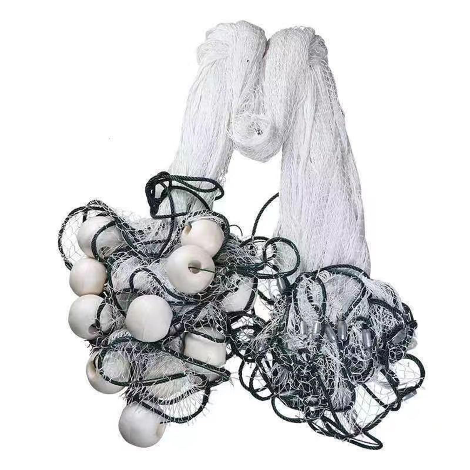 Fischernetz Länge 10 Meter, Höhe 2/3/4/5 Meter Angelnetz mit Sinker und Schwimmer Zugnetz für Flüsse, Seen und Flache Meere