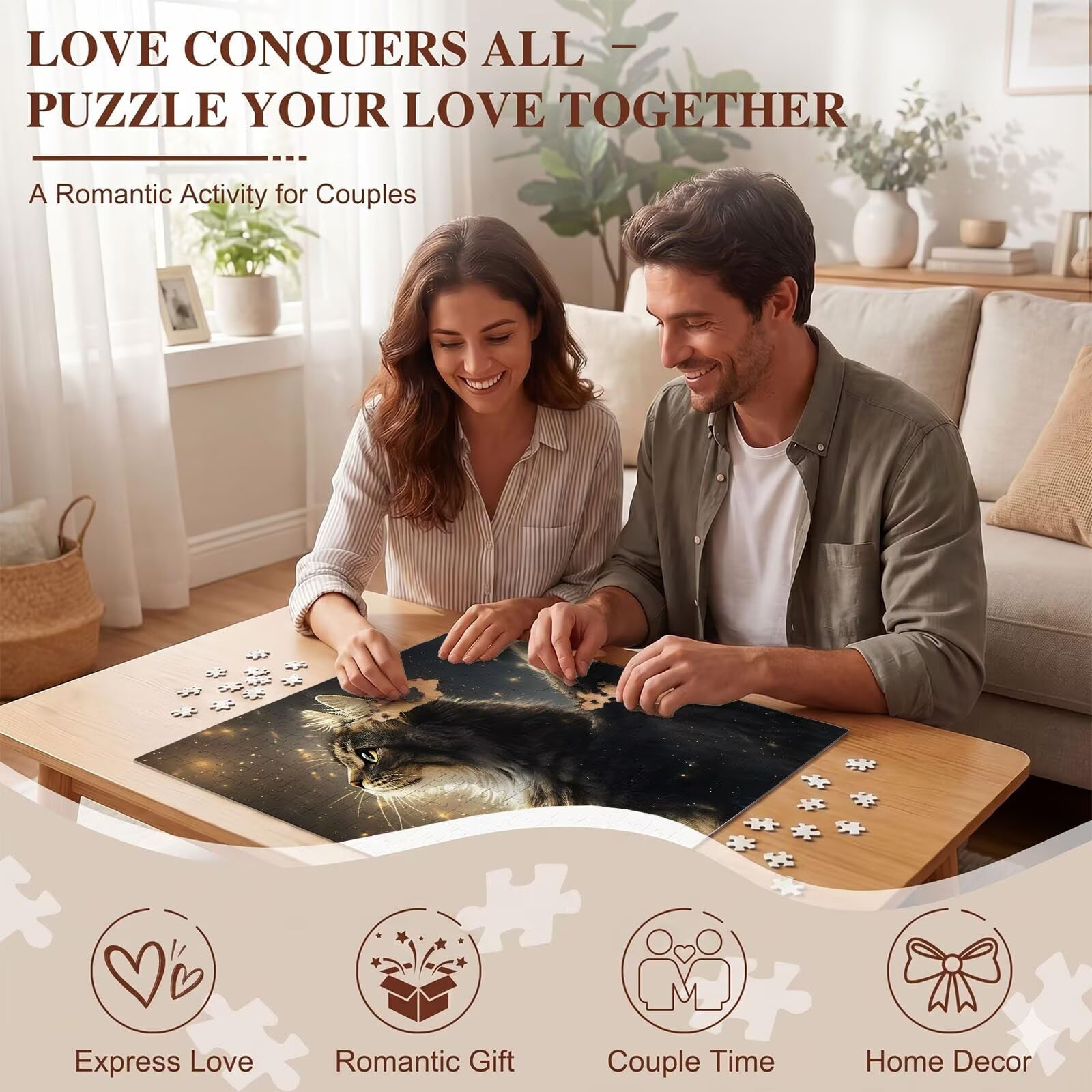 gatto sogno Puzzle 5000 Pezzi per Adulti, Puzzle in Legno - Collezione Classica con Poster Incluso - Sfida di Concentrazione e Passatempo Antistress, Gioco Educativo per Famiglia, 156 x 105 cm f0-694