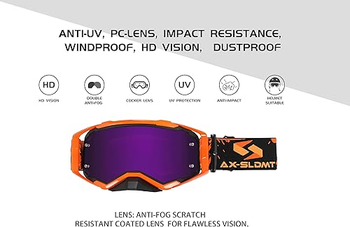 Miniatura 5 de SLUNDA TESCO Juego de casco de motocross para jóvenes, casco de motocross, ATV, aprobado por DOT, incluye guantes para pantalla táctil, gafas con 2