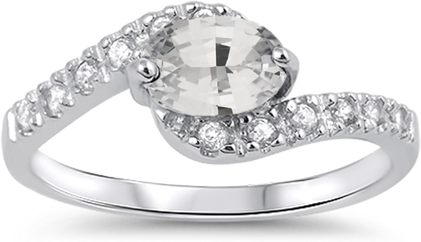 CHOOSE YOUR COLOR Sterling Silver Oval Ring