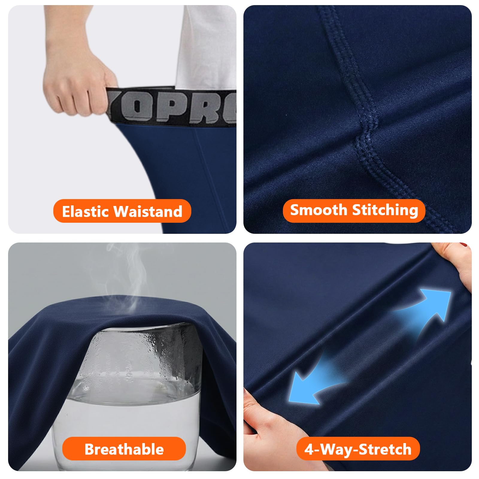 HYCOPROT Pantalones Térmica de Compresión para Niños Tights Leggings con Forro Polar Transpirable Niños Mallas Térmicos de Compresión de Secado Rápido Ropa Interior para Correr Fútbol y Baloncesto