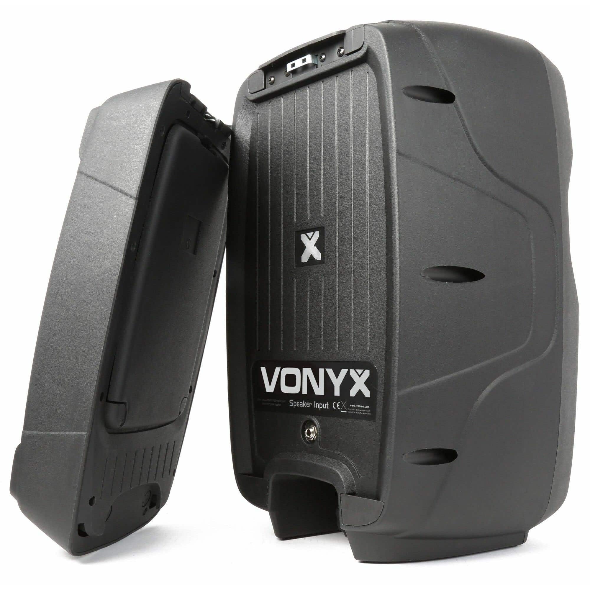 VONYX PSS302 Sono Portable 10" SD/USB/MP3/BT avec Pieds - Amplificateur Intégré - Mini Table de Mixage Intégrée - Puissance de 300 Watts - 8 Canaux - Technologie sans Fil Bluetooth