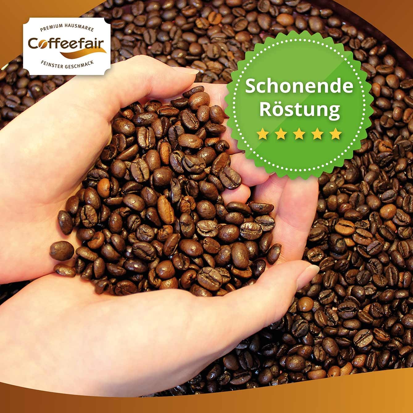 Coffeefair Cafe Creme Kaffeebohnen in Barista Qualität 8 x 1kg Karton für Kaffeevollautomaten, Mischbohne für Kaffee oder Espresso verwendbar, schonende Trommelröstung