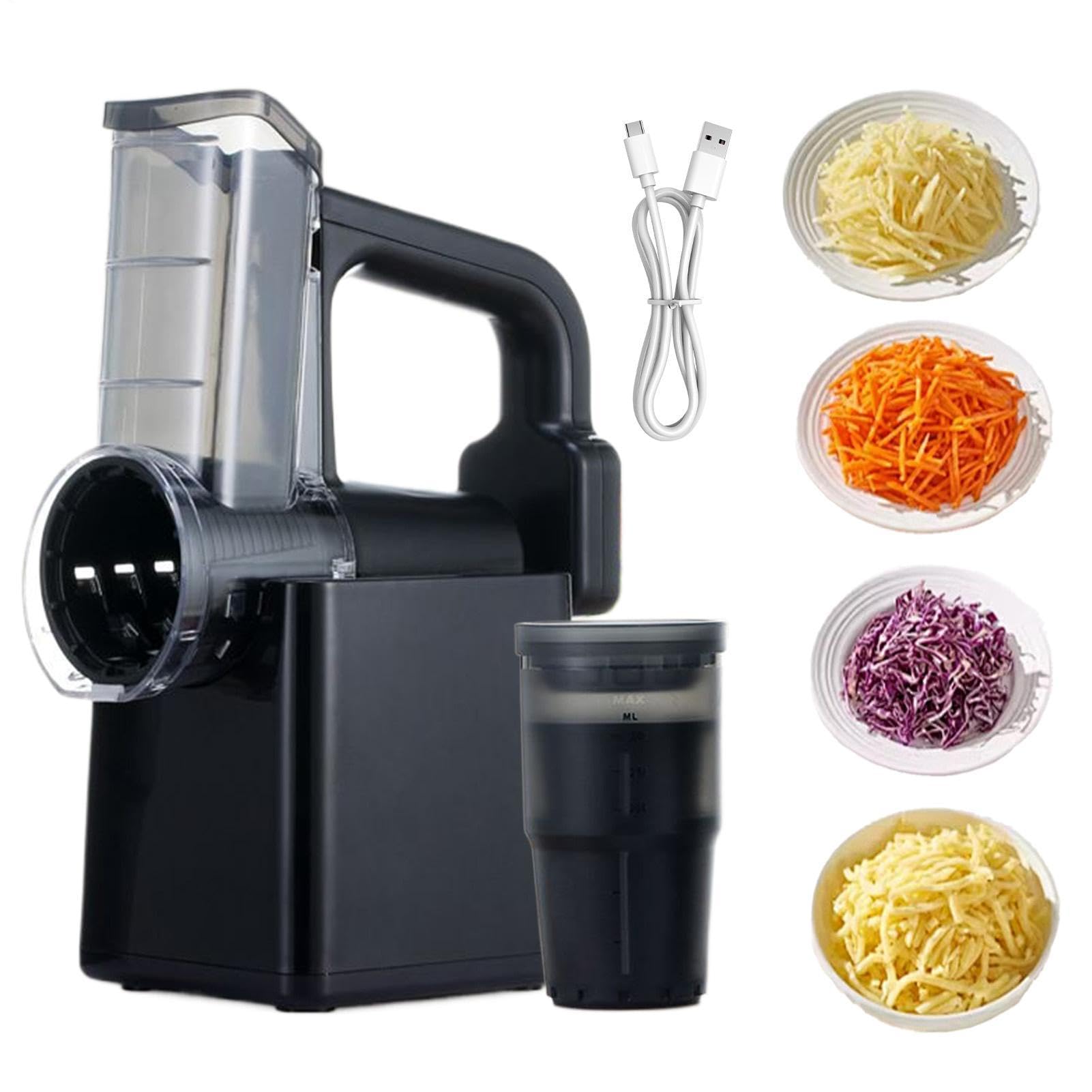 Picador Eléctrico Rallador De Queso Automático Recargable | Cortador Eléctrico De Verduras Y Rallador De Queso Para Pepino Zanahoria Ajo Y Ensalada En Cocina Doméstica