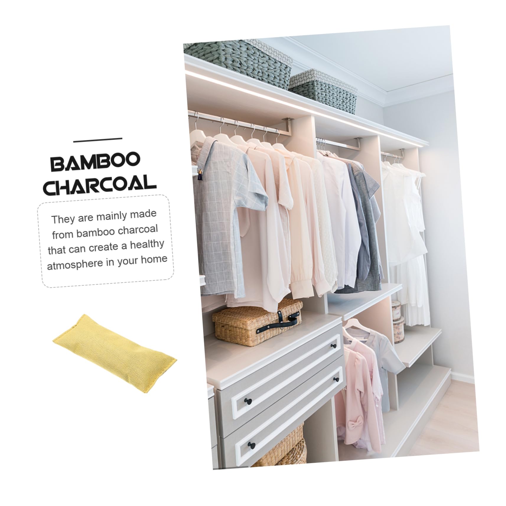 minkissy 6pezzi Sacchetti Bambù Per Armadi Deodorante Professionale Per Scarpe e Odori Domestici Accessorio Per Casa Che Assorbe Umidità e Odori Per Auto e Stanze