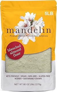 Mandelin Grower Direct Blanched Almond Flour (5 lb), Non-GMO, Gluten Fre...